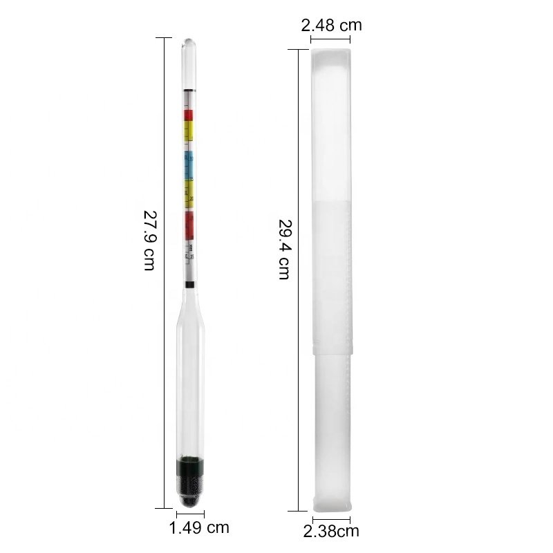 Homebrew Alcohol Tester Beer Wine Hydrometer Brewing Tapper Triple Scale Hydrometer