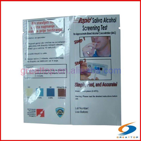 New cheap one time saliva breathalyzer disposable alcohol tester
