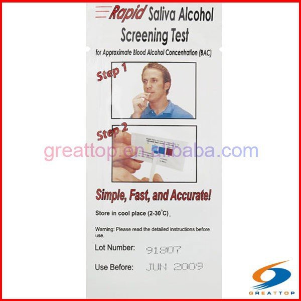 New cheap one time saliva breathalyzer disposable alcohol tester