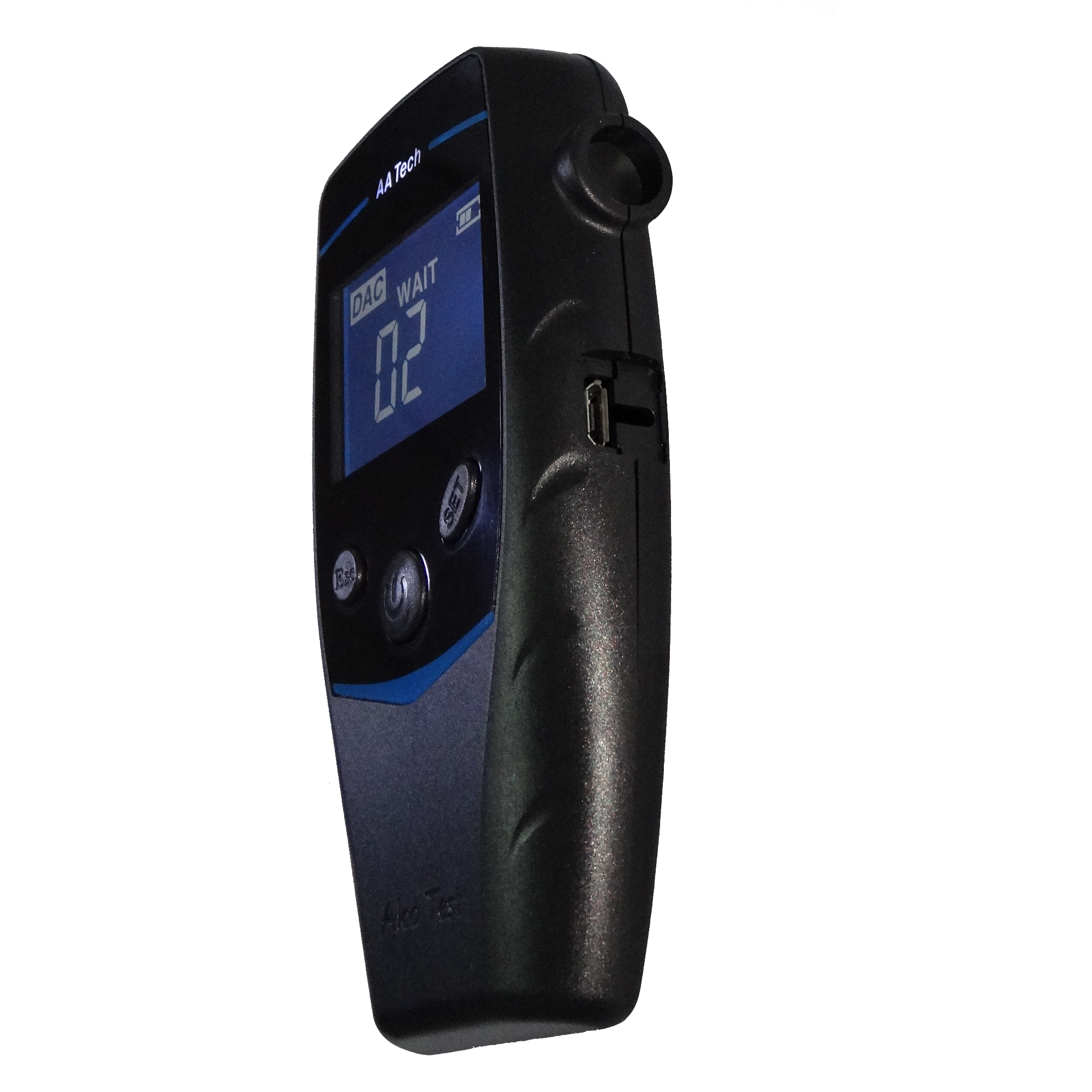 Patented alcohol tester with detachable rescue hammer and rechargeable battery breathalyzer Drivaid