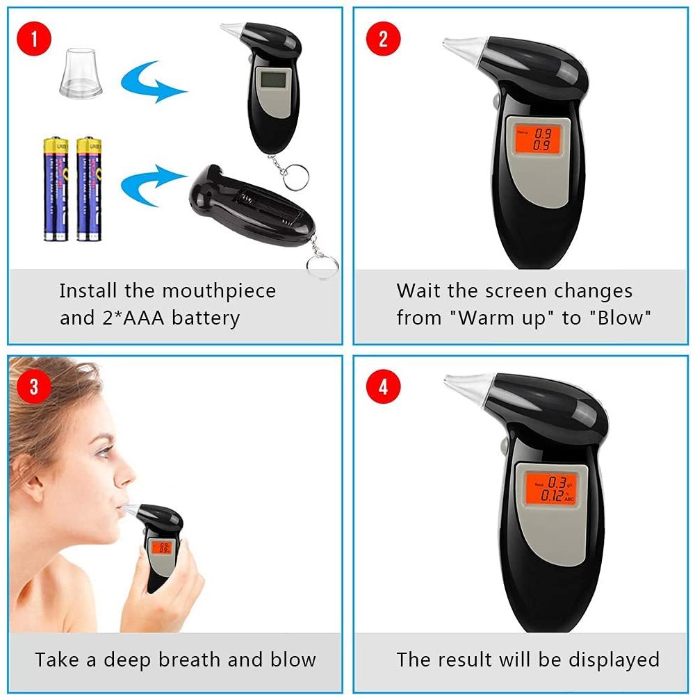Professional Digital Breath Tester Alcohol Breath Tester Breathalyzer Alcohol Detector Lcd Detector Backlight Light Dropshipping