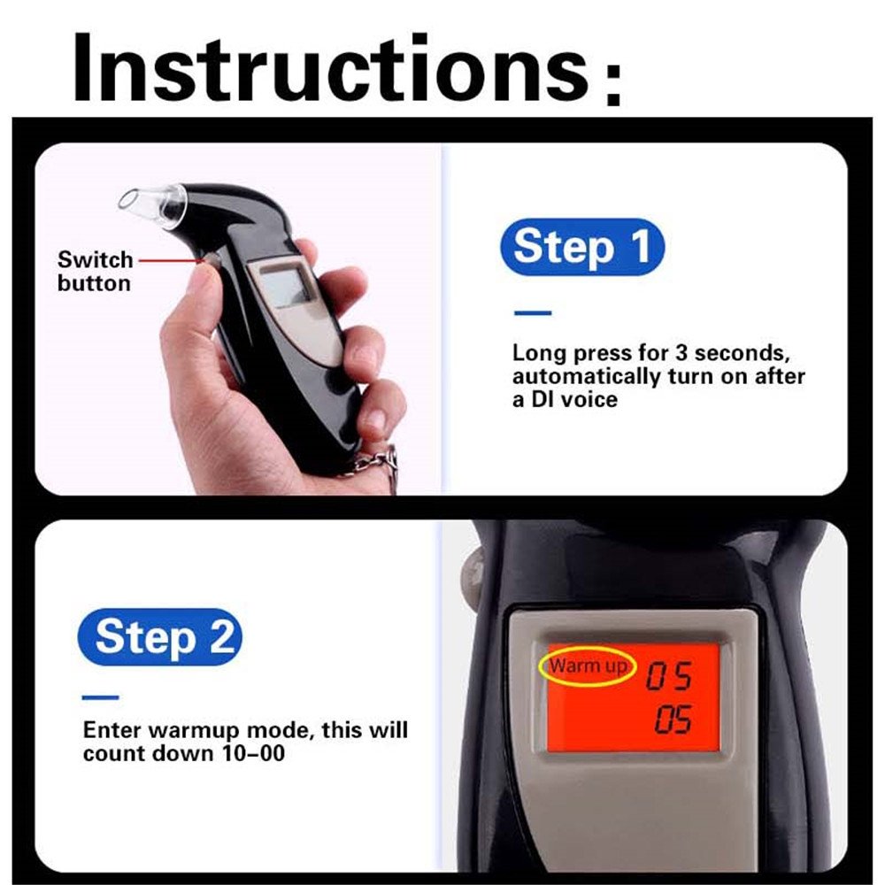 Professional Digital Breath Tester Alcohol Breath Tester Breathalyzer Alcohol Detector Lcd Detector Backlight Light Dropshipping