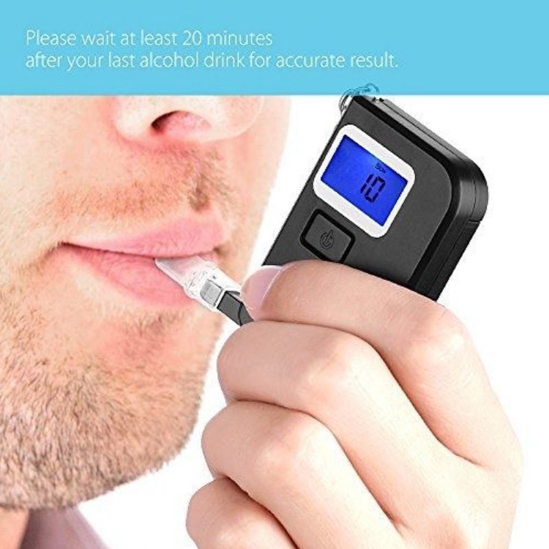 EK300 Portable Digital Alcohol Tester Breathalyzer with LCD Display and Keychain Supports Customization