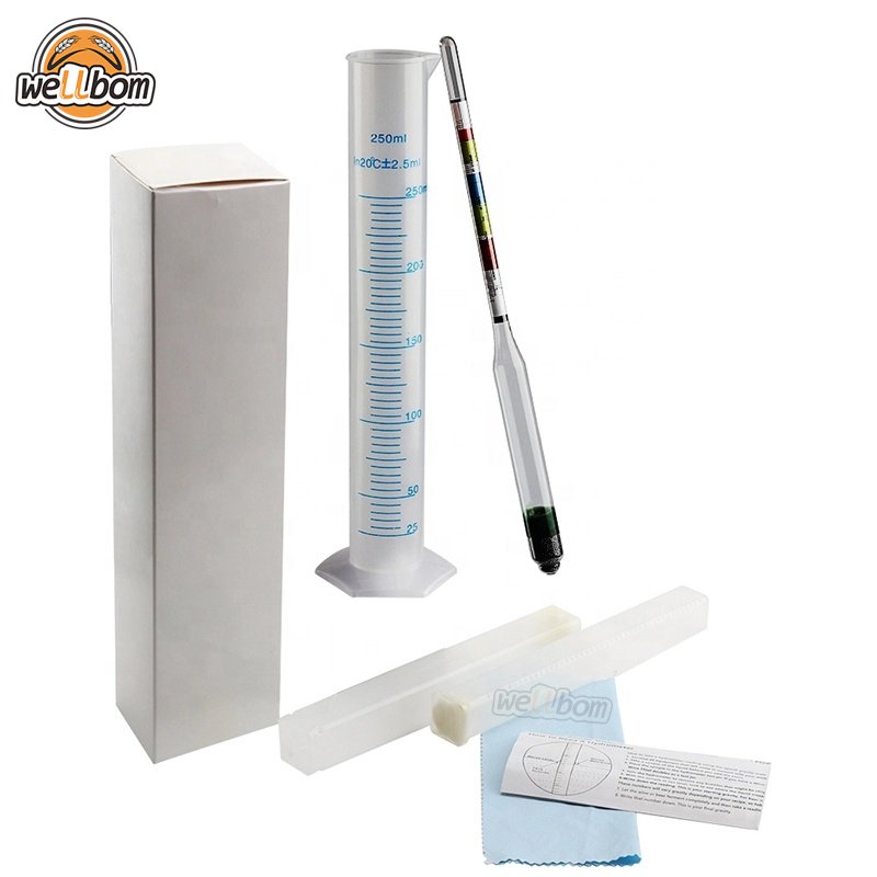 Triple Scale Hydrometer For Home brew Wine Beer Cider Alcohol Testing 3 Scale hydrometer with250ml Graduated Measuring Cylinder