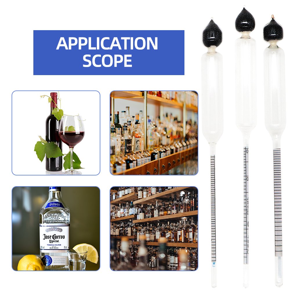 NEW 4 Piece/set 0-100% Alcoholometers Concentration Meter Alcoholmeter Tester Alcohol Professional Tester