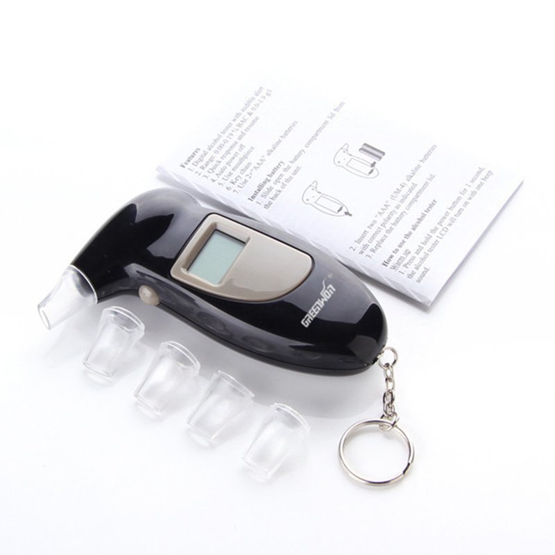 LCD Display Keychain Breath Analyzer Digital Breathalyzer Alcohol Tester AT-68s