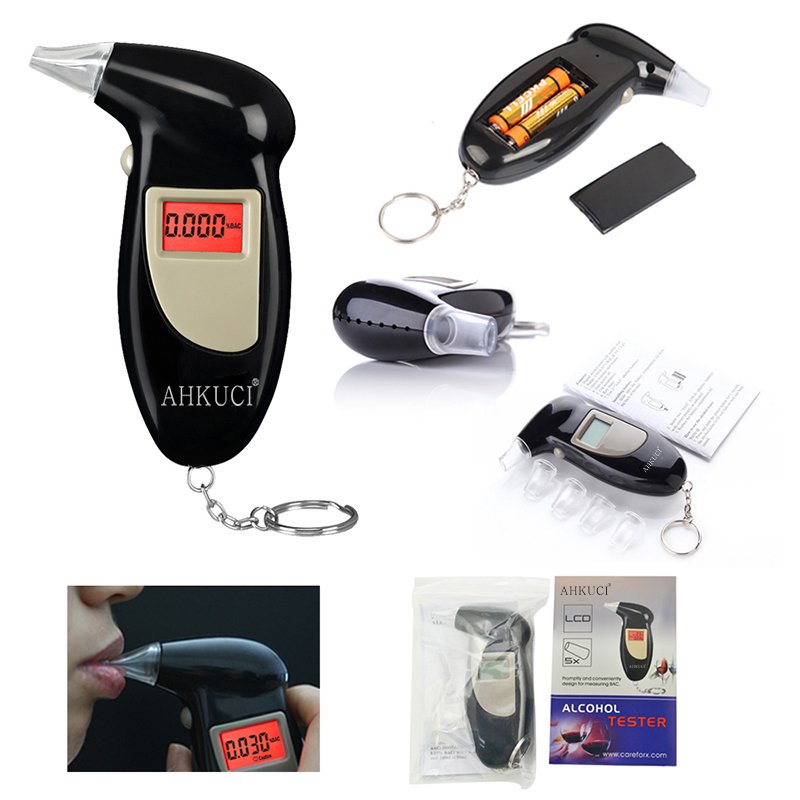 LCD Display Keychain Breath Analyzer Digital Breathalyzer Alcohol Tester AT-68s