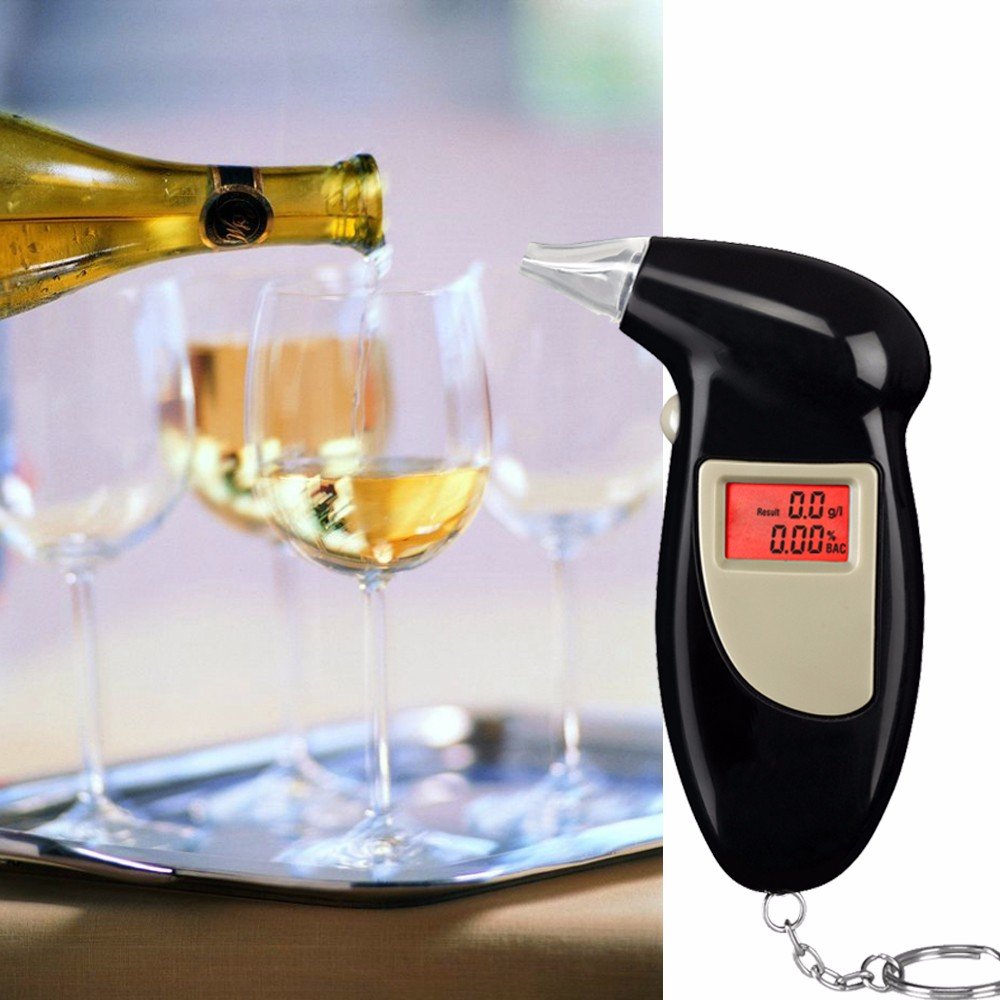 LCD Display Keychain Breath Analyzer Digital Breathalyzer Alcohol Tester AT-68s