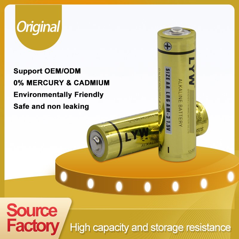 LYW Brand Pilas AA AM3 15v size AA LR6 no.5 alkaline battery 1.5v dry battery cell aa battery for home appliances