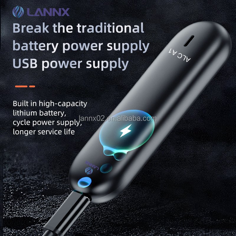 LANNX ALC A1 Car Portable Alcohol Detector Digital Breath Tester USB Rechargeable Non-contact High Accuracy Breathalyzer