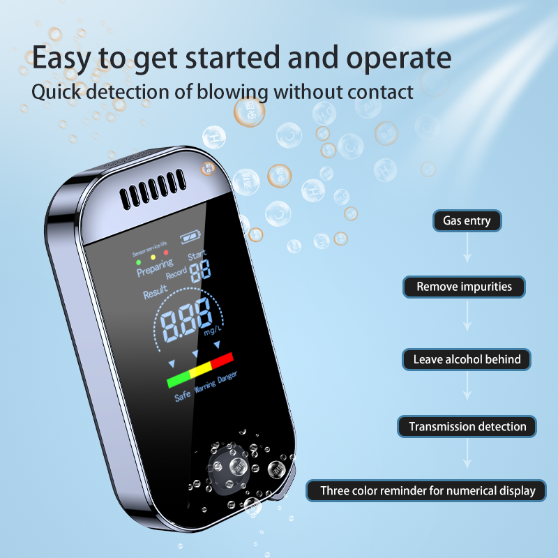 2024 New Digital Alcohol Tester USB Rechargeable Portable LCD Digital Alcohol Meter