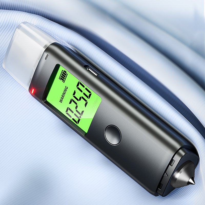 Customizable broken window alcohol breathalyzer Buy alcohol Breathalyzer tester alcoholmeter keychain breath tester Mr black 05
