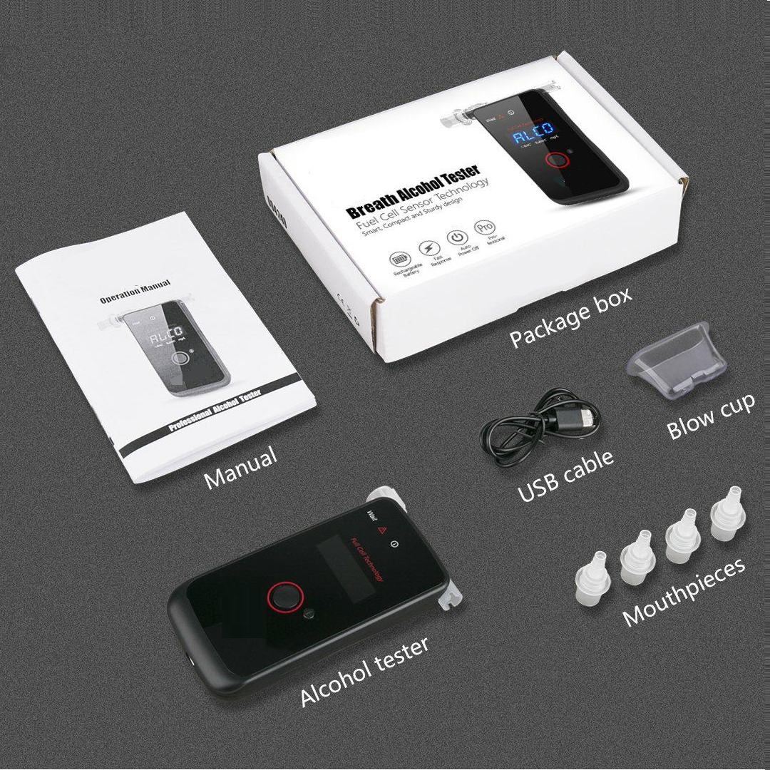 2020 New design BT alcohol tester breathalyzer with printer & RTC (Printer not included)