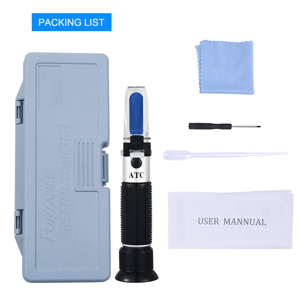 High precision 3 in 1 Handheld Portable Grape Wine Alcohol Refractometer 0-25%Vol , 0-40%Brix,0-22Baume Alcohol Tester