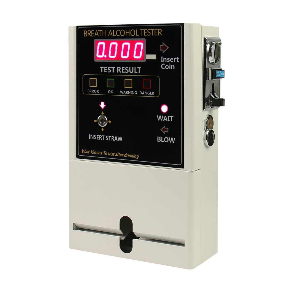 Wall Mount Digital Breathalyzer coin-operated alcohol tester best selling wine alcohol breath analyzer