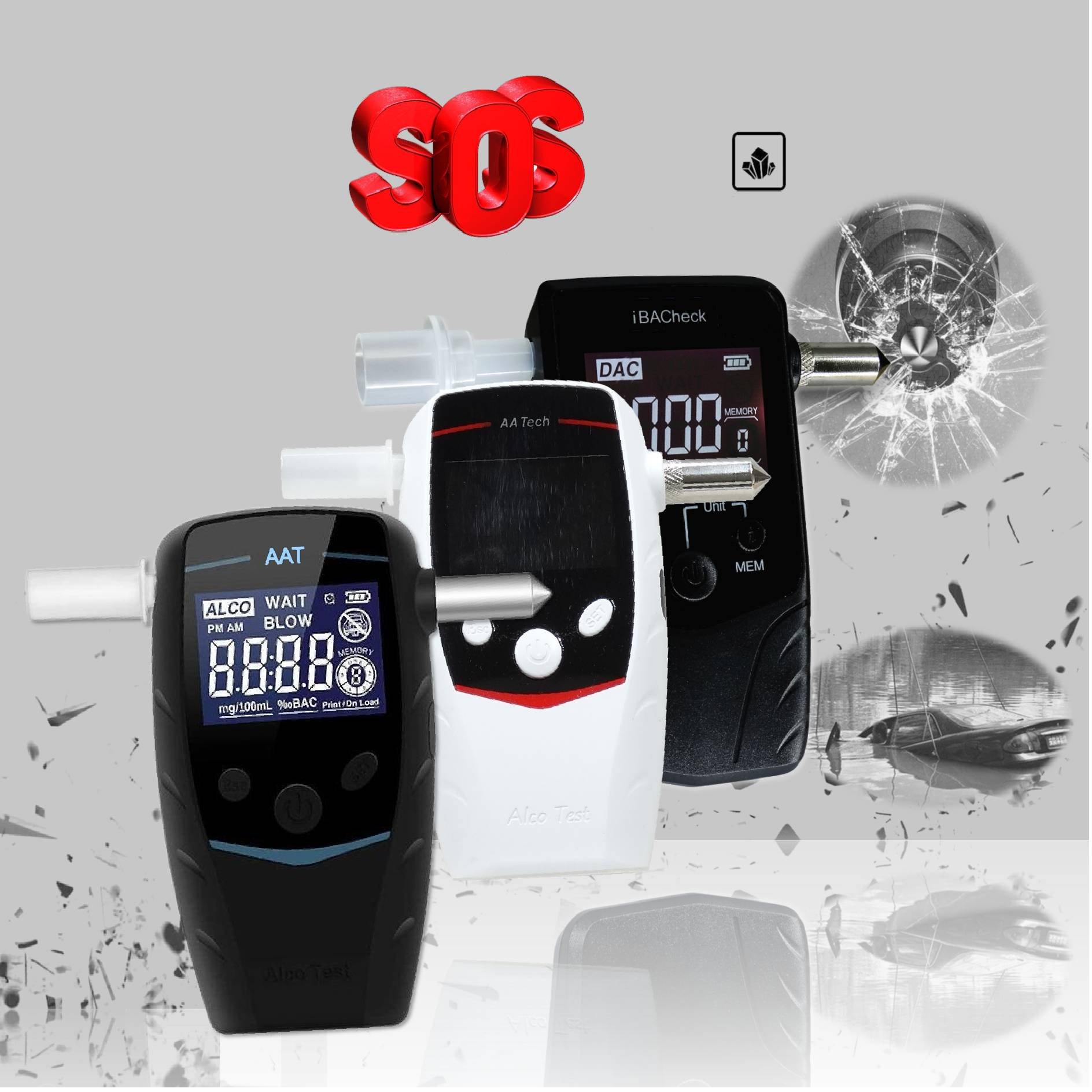 Semiconductor Alcohol Tester AAT198 breathalyzer Drivaid
