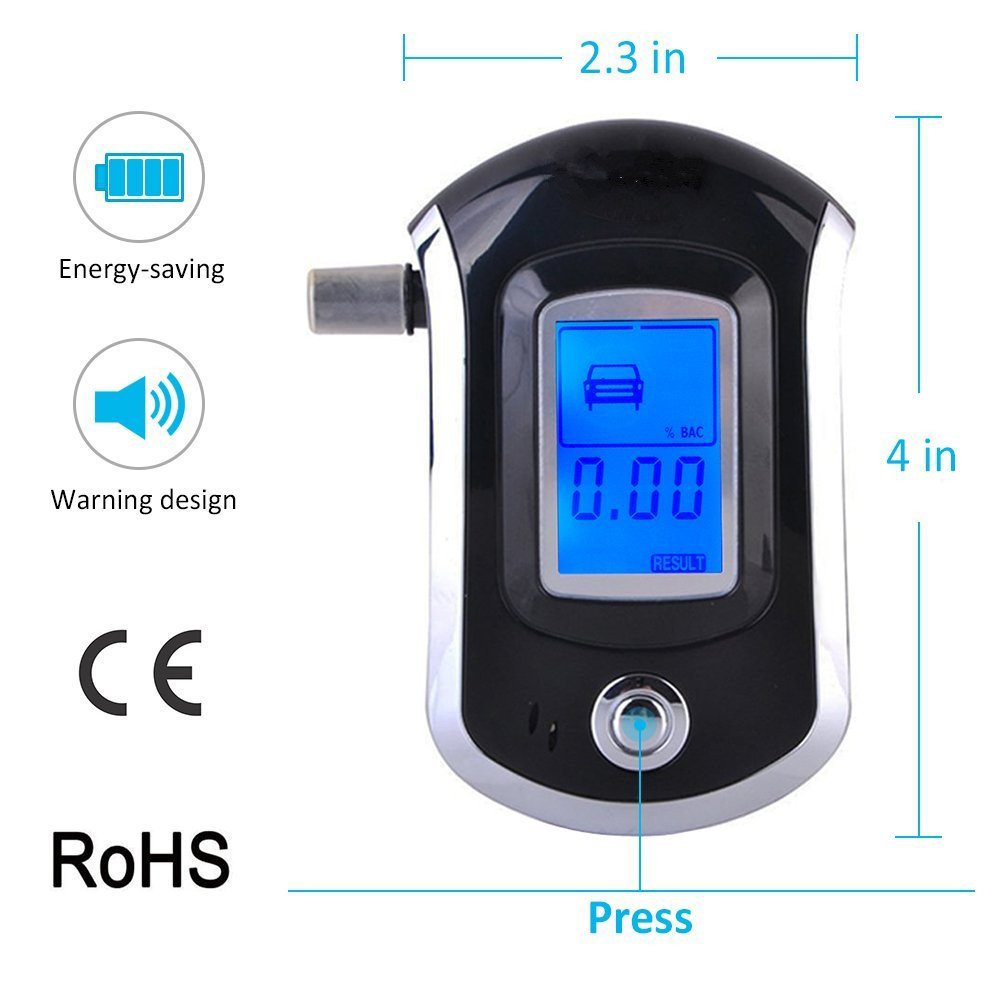 Digital Breathalyser with LCD Display Screen Breath Alcohol Tester Customized Alcoholimetro Alcohol Meter