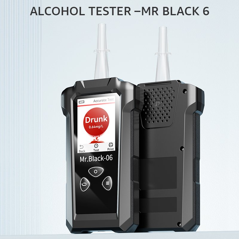 breathalyzer with 11mm import fuel cell sensor alcohol tester breath portable design meter breath alcohol testers Mr black 06