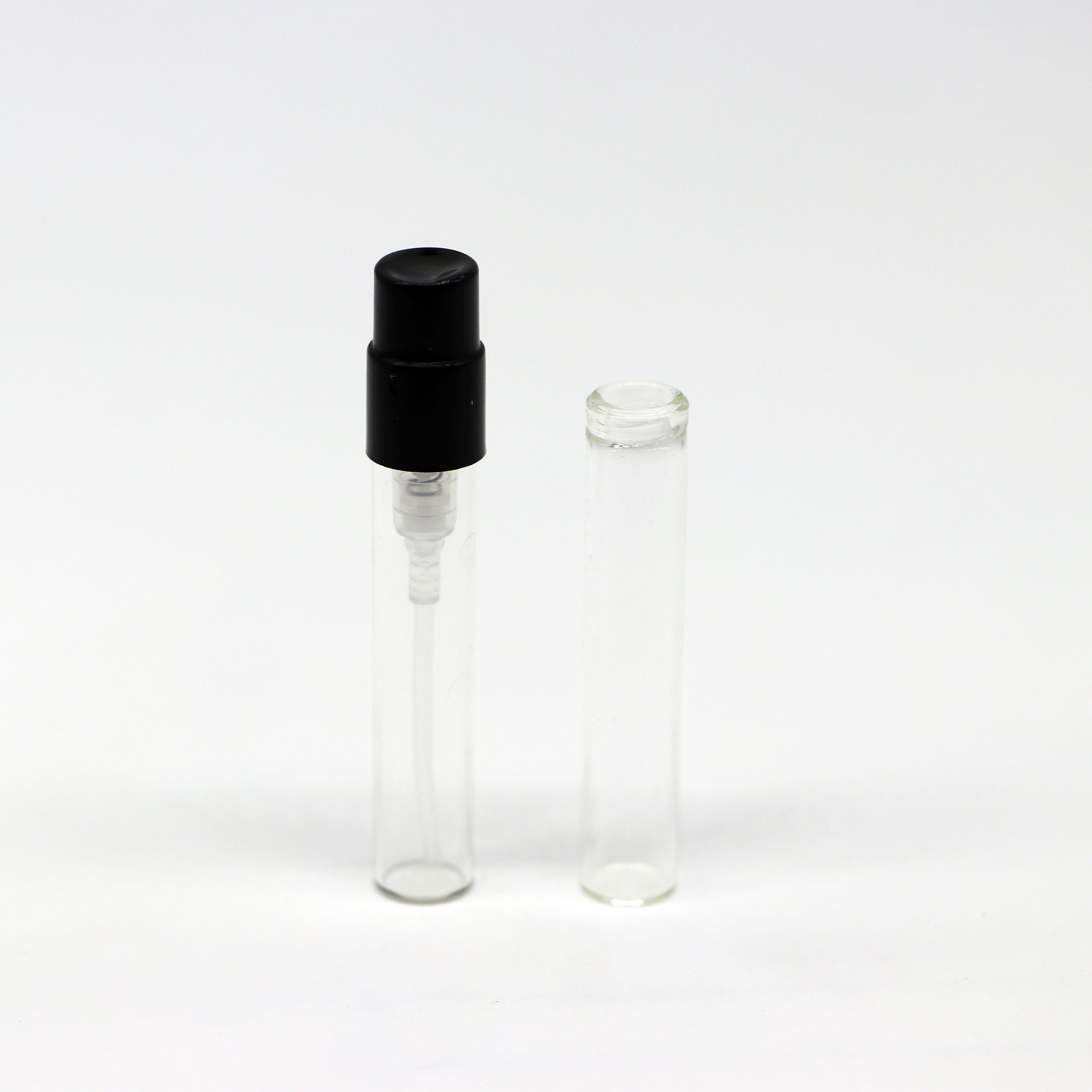 Empty 1.5ml 2ml 2.5ml clear mini atomizer mist vial sample spray glass perfume bottle vial 1.5ml perfume spray glass vial