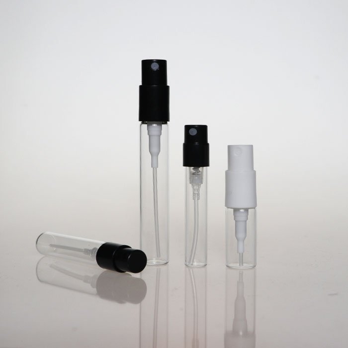 Empty 1.5ml 2ml 2.5ml clear mini atomizer mist vial sample spray glass perfume bottle vial 1.5ml perfume spray glass vial