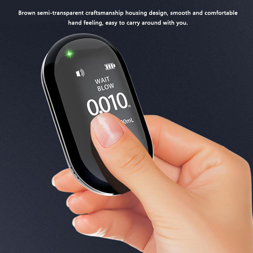 Alcohol Tester Non Contact Digital Breath Mouthpiece Portable Tester Drunk Driving TFT Display Screen Breathalyzer With Keychain