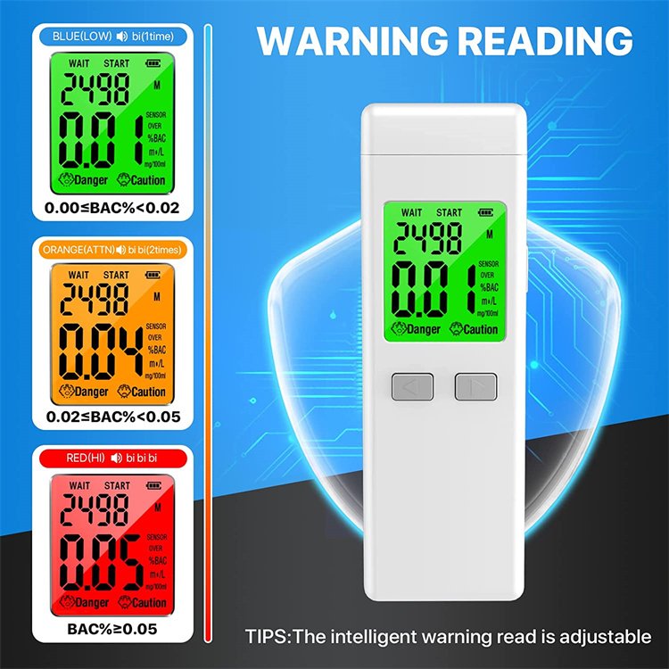 Roadway Safety Alcohol Detector High Accurate Semiconductor Digital Breath Alcohol Tester Breathalyzer Support Customize