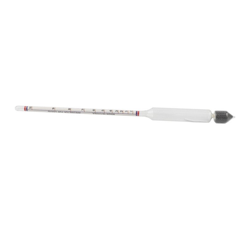 0-100% Alcohol Hydrometer Scale Alcoholmeter 285mm Length Glass Tester Alcohol Density Meter Home Beer Wine Brewing