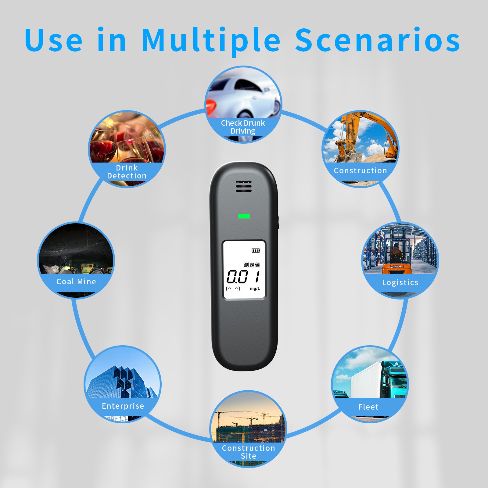 Portable Air Blowing Alcohol Meter Safety Products record storage Function Digital display alcohol tested