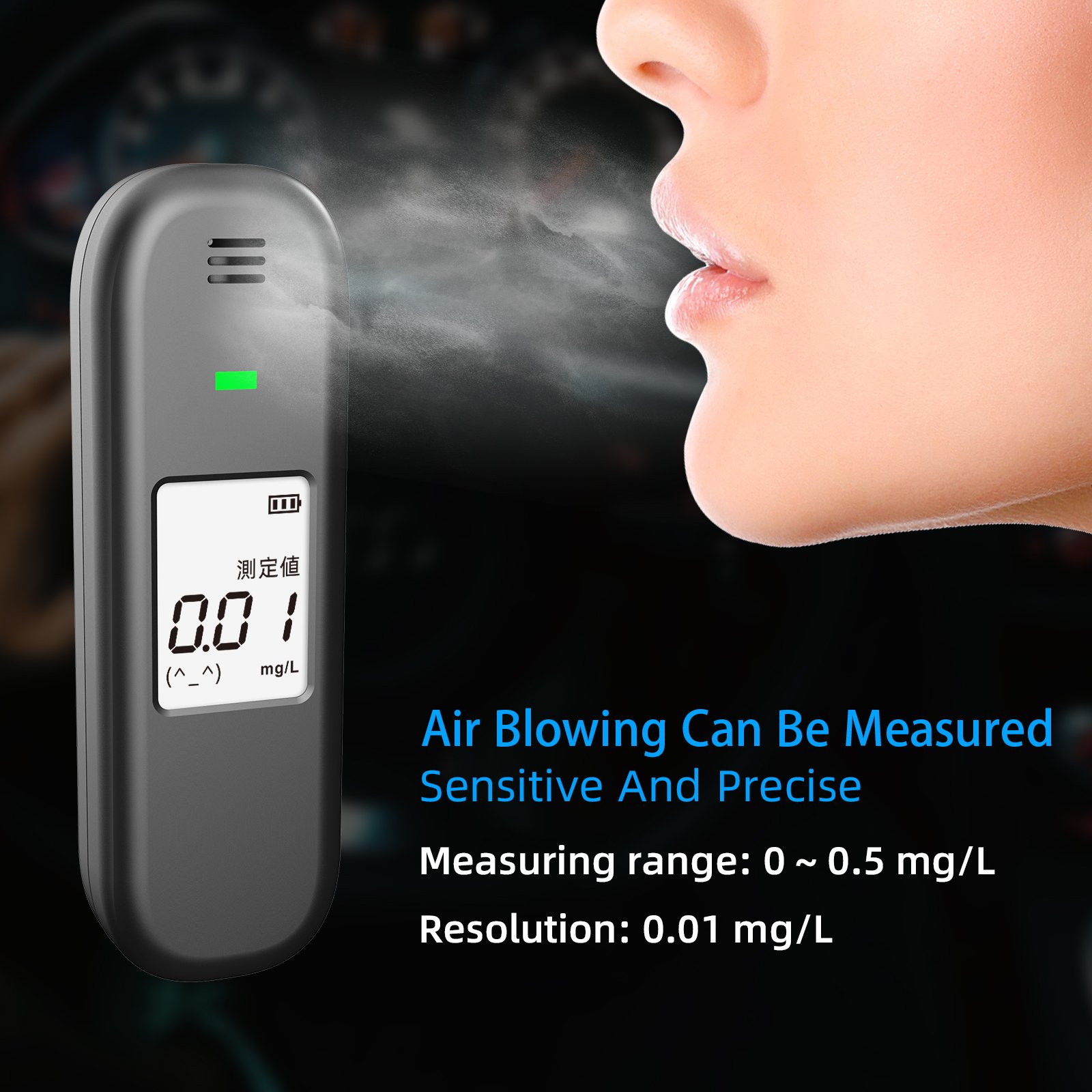 Portable Air Blowing Alcohol Meter Safety Products record storage Function Digital display alcohol tested