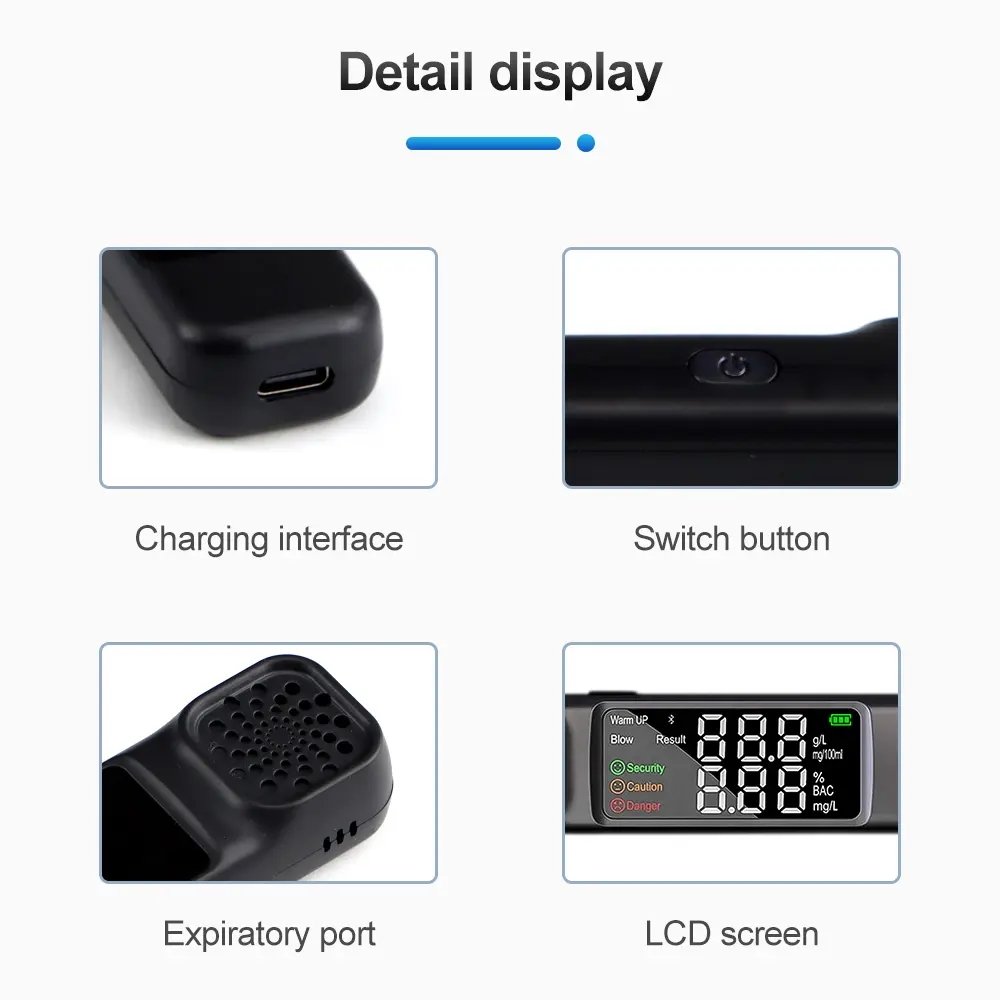 HEDAO High Capacity Alcohol Tester Digital Breath Alcohol Tester With Direct Heating Alcohol Sensor