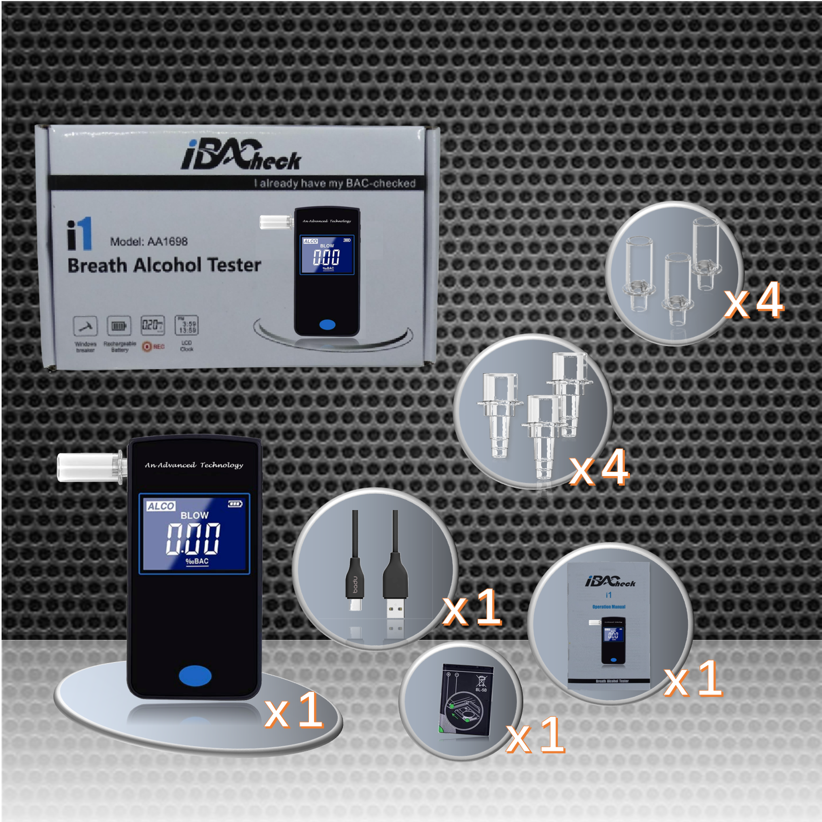 big LCD alcohol tester test meter with rechargeable battery Drivaid
