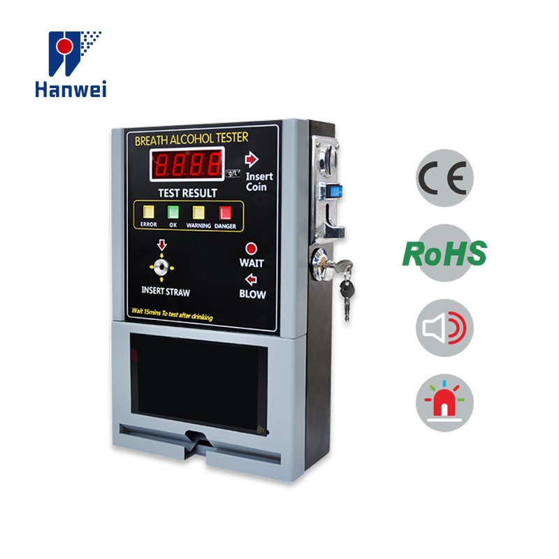AT319 Wall Mounted Fuel Cell sensor Coin Operated Alcohol Tester