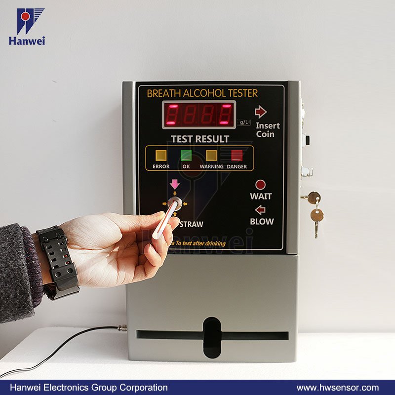 AT319 Wall Mounted Fuel Cell sensor Coin Operated Alcohol Tester