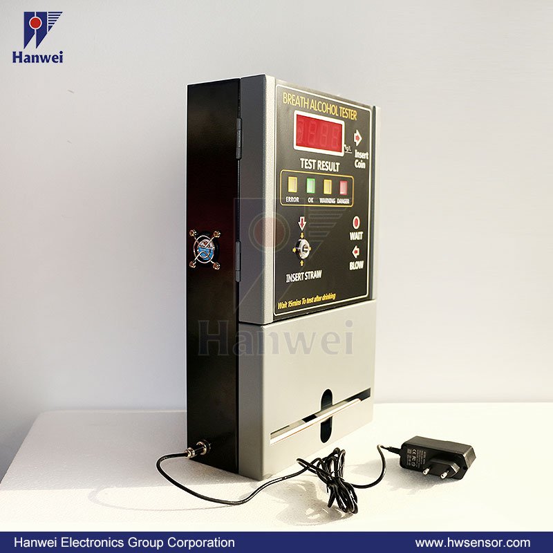 AT319 Wall Mounted Fuel Cell sensor Coin Operated Alcohol Tester