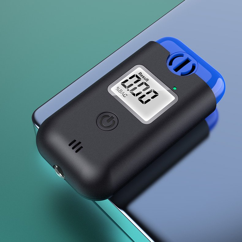New Breath Alcohol Tester with Emergency LED Light Portable Handheld Drunk Driving Detector