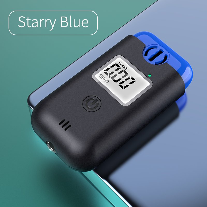 New Breath Alcohol Tester with Emergency LED Light Portable Handheld Drunk Driving Detector