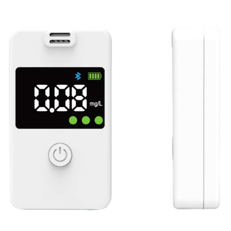 Portable Non Contact Breathalyzer Fast Testing Bluetooth Remote White Convenient Alcohol Tester
