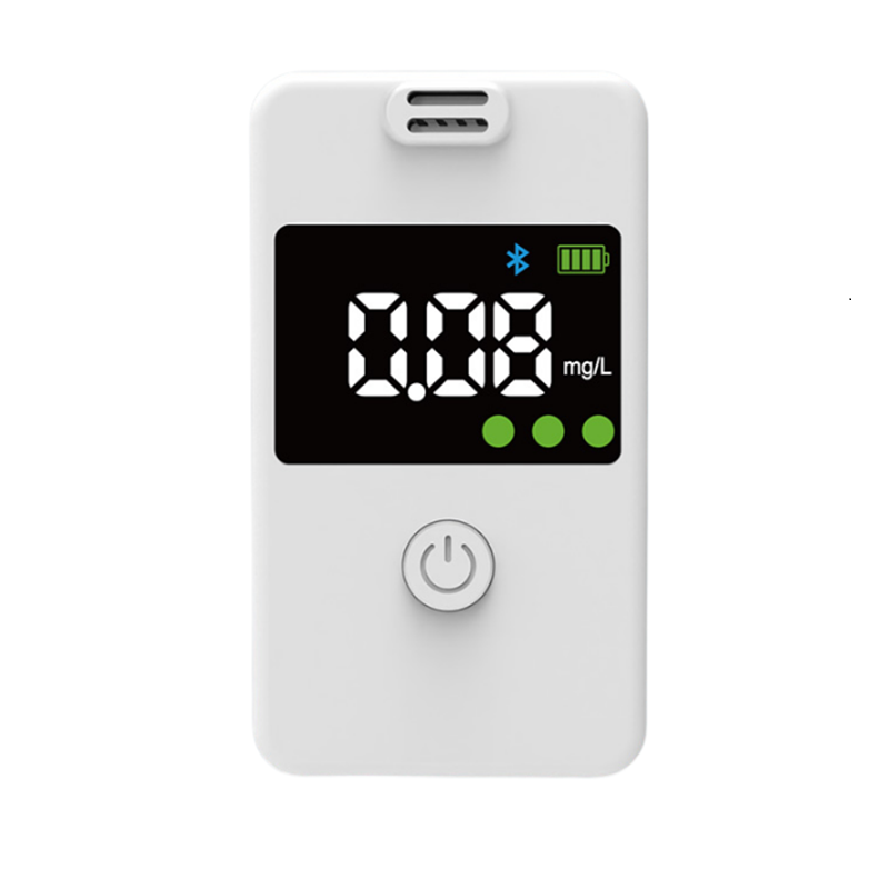 Portable Non Contact Breathalyzer Fast Testing Bluetooth Remote White Convenient Alcohol Tester
