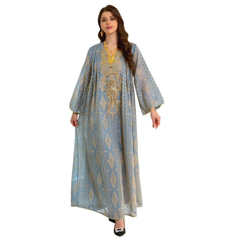 Custom European Abaya Middle East Arab Muslim Casual Muslimah Dress Muslim Women Islamic Evening Dresses