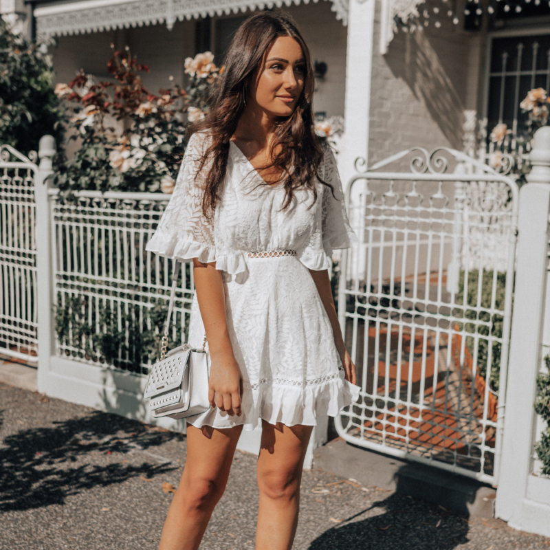 New Summer Ruffles White Lace Dresses Short Dress Drop Shipping Products Zipper Casual Women Mini Natural Simple Adults Solid