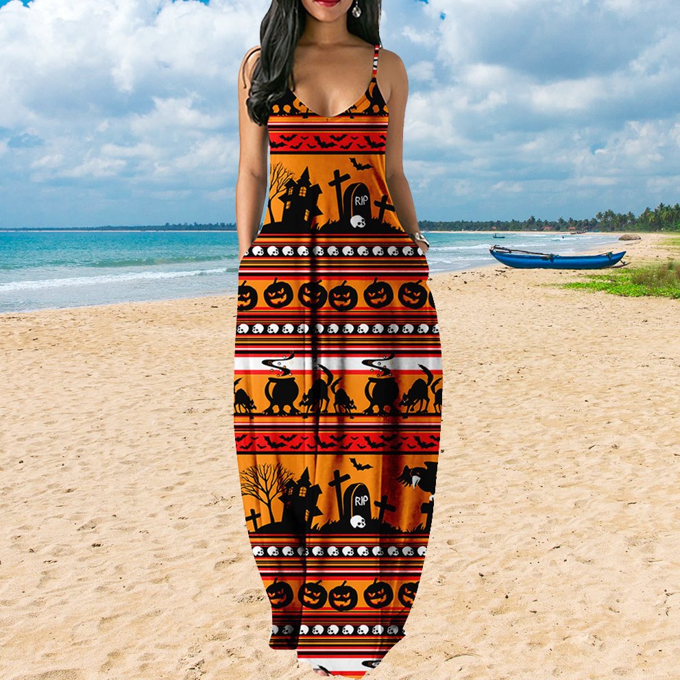 2 PC Women Casual Oversized Women Maxi Dresses V Neck Loose Long Sunflower Dresses Summer Beach Flowy Floral Dress With Pockets