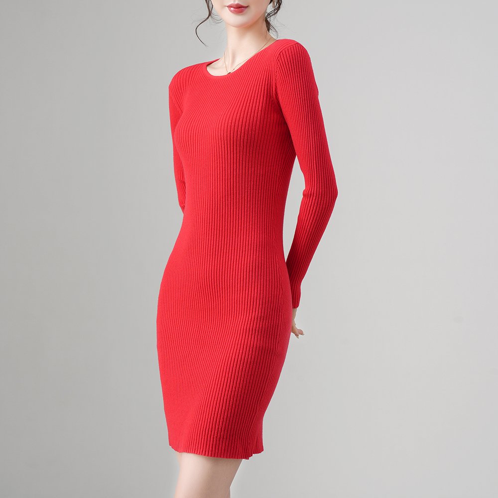 M.L.D.A Favourite Custom Round Neck Sweaters Sweater Dress Women Clothing Knitted Bodycon Dress dress for women