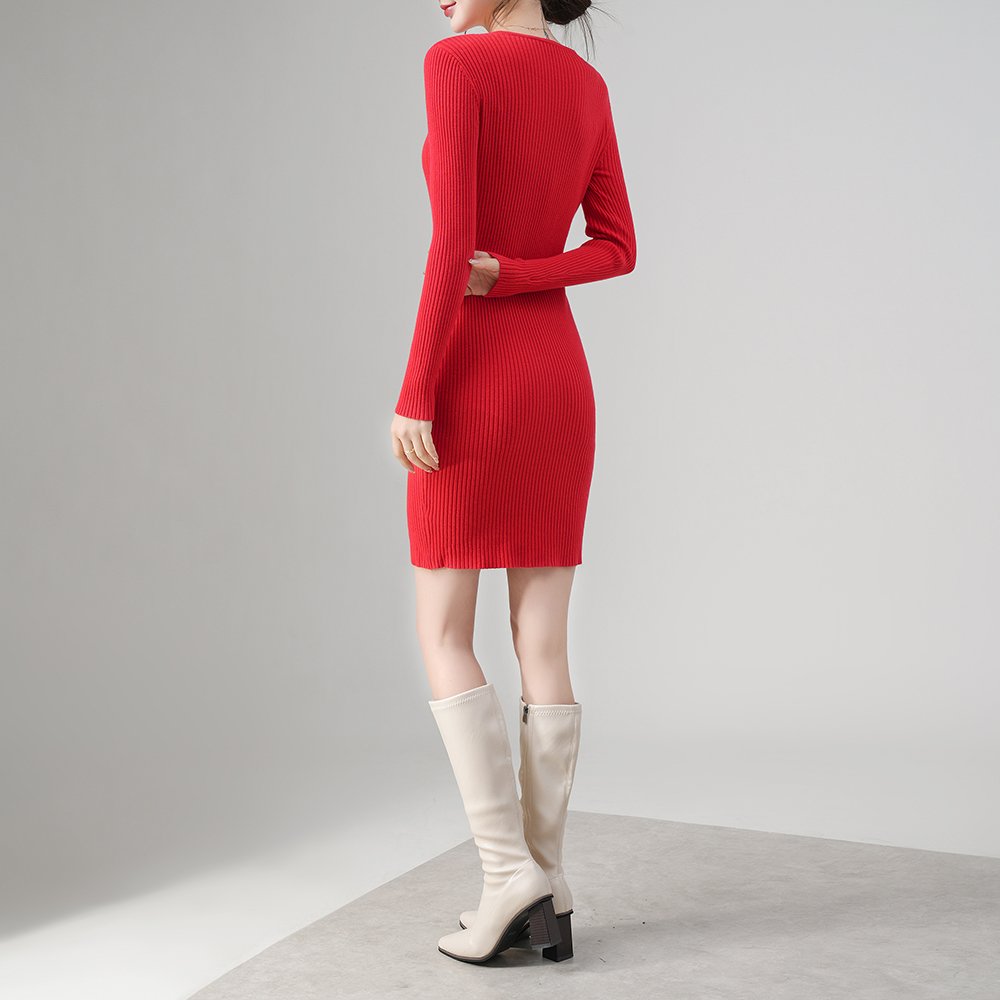 M.L.D.A Favourite Custom Round Neck Sweaters Sweater Dress Women Clothing Knitted Bodycon Dress dress for women