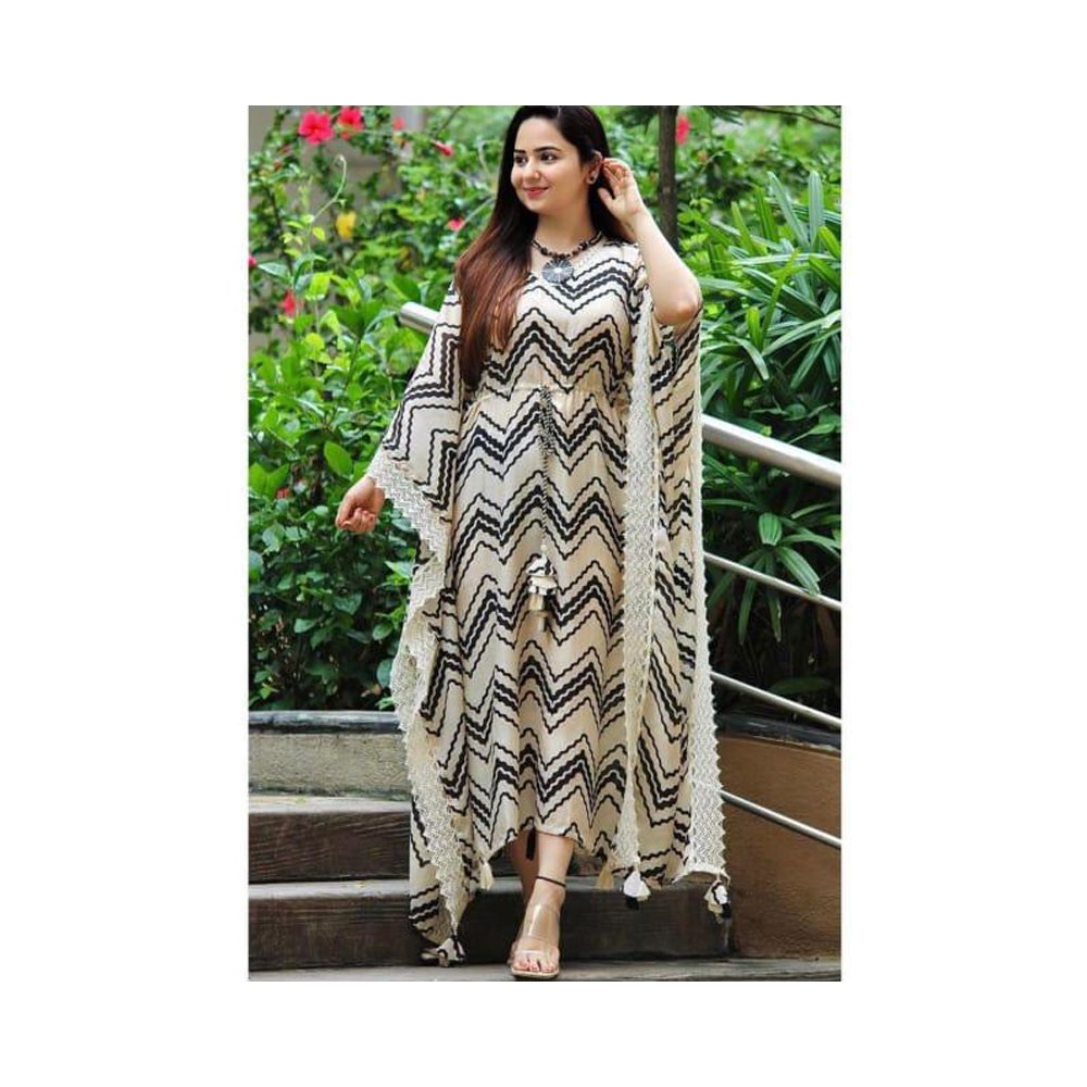 Premium Quality Women Summer Wear Free Size Kaftan Dress International Supplier Best Selling Kaftan Beach Long Kaftan Dress