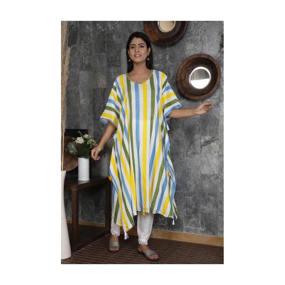 Premium Quality Women Summer Wear Free Size Kaftan Dress International Supplier Best Selling Kaftan Beach Long Kaftan Dress