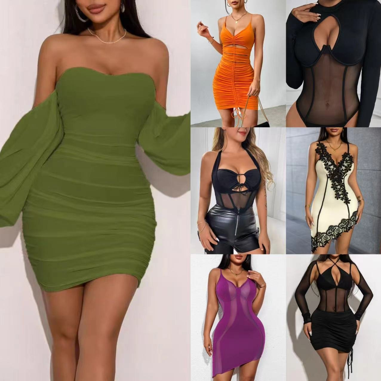 2024 brand-new women's elegant women's casual short sleeved dresses women's evening dress mix and match style