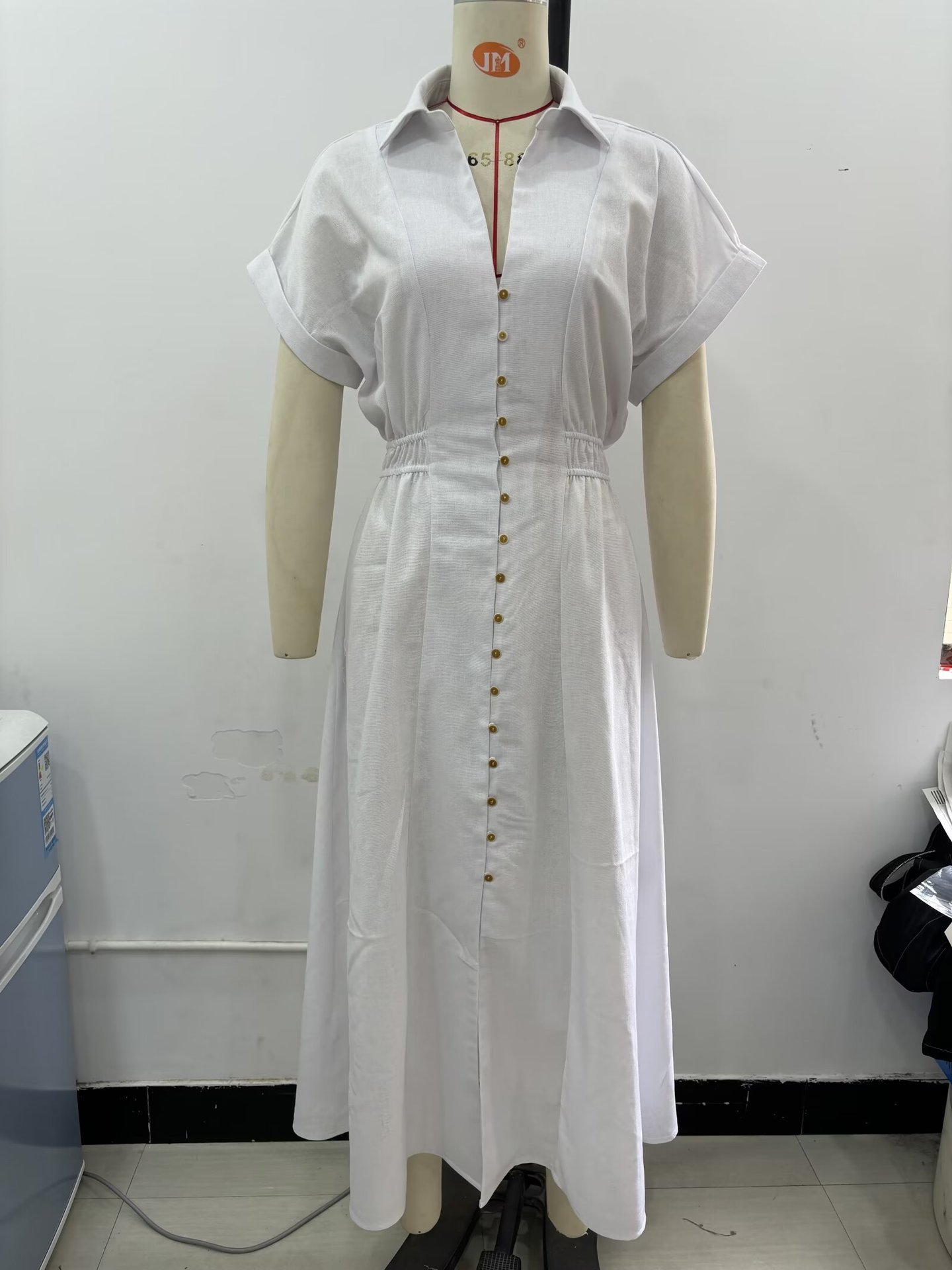 GX1030 Fashion 2024 elegant short sleeve v-neck party irregular maxi dress sexy single breasted sexy casual long dresses