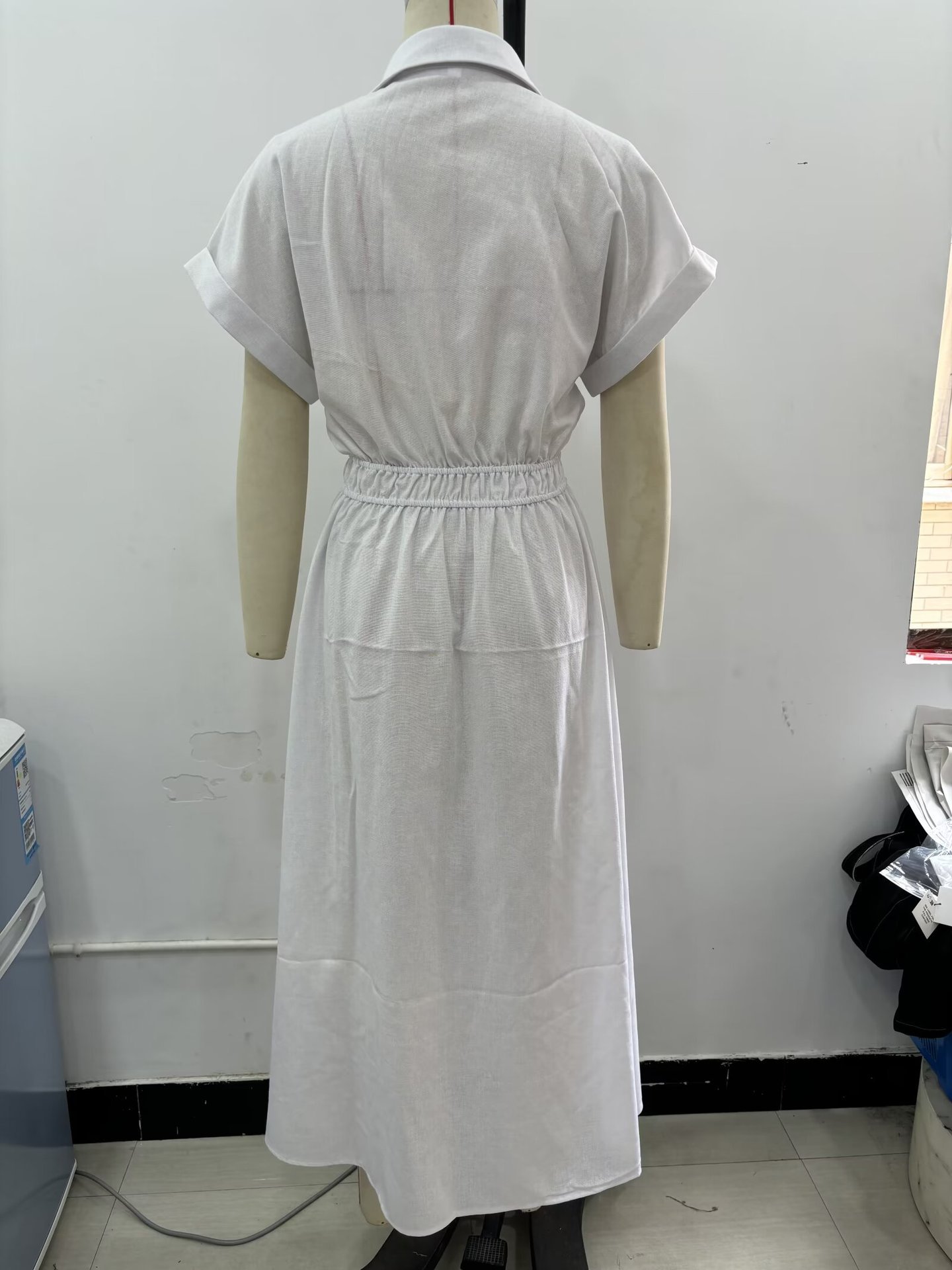GX1030 Fashion 2024 elegant short sleeve v-neck party irregular maxi dress sexy single breasted sexy casual long dresses