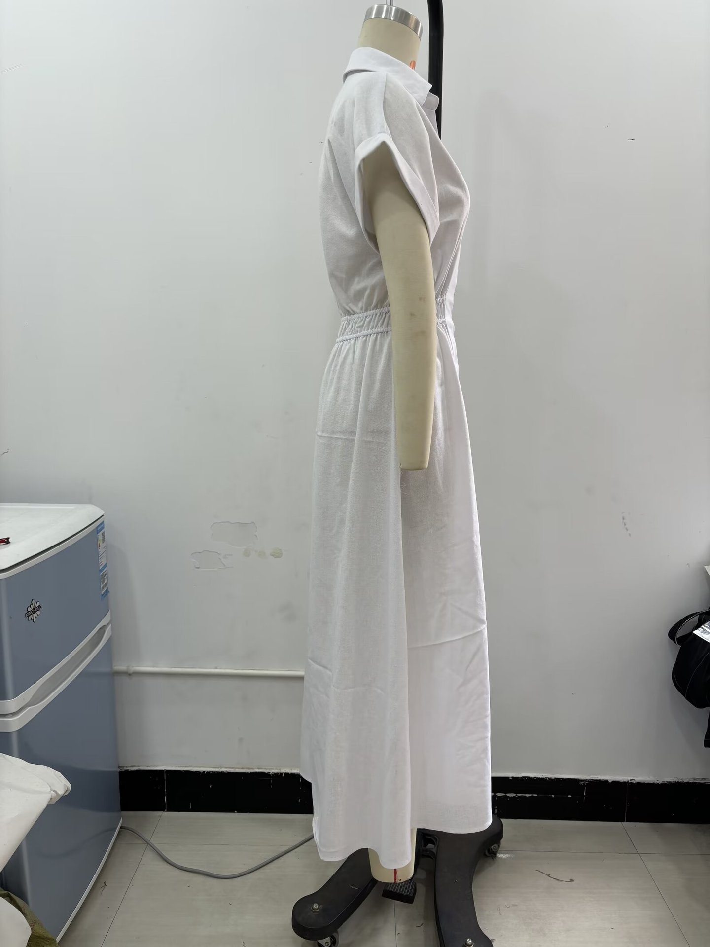 GX1030 Fashion 2024 elegant short sleeve v-neck party irregular maxi dress sexy single breasted sexy casual long dresses