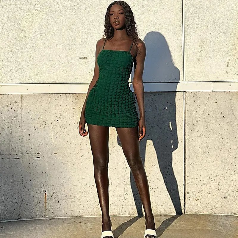 Spring new fashion sexy side lace-up backless slim strap dress for women